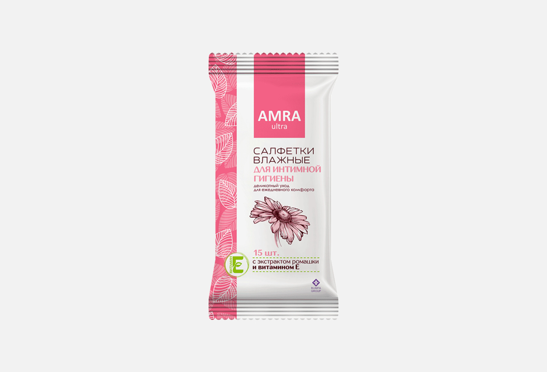 Влажные салфетки AMRA Для интимной гигиены 15 шт салфетки влажные для интимной гигиены 15шт