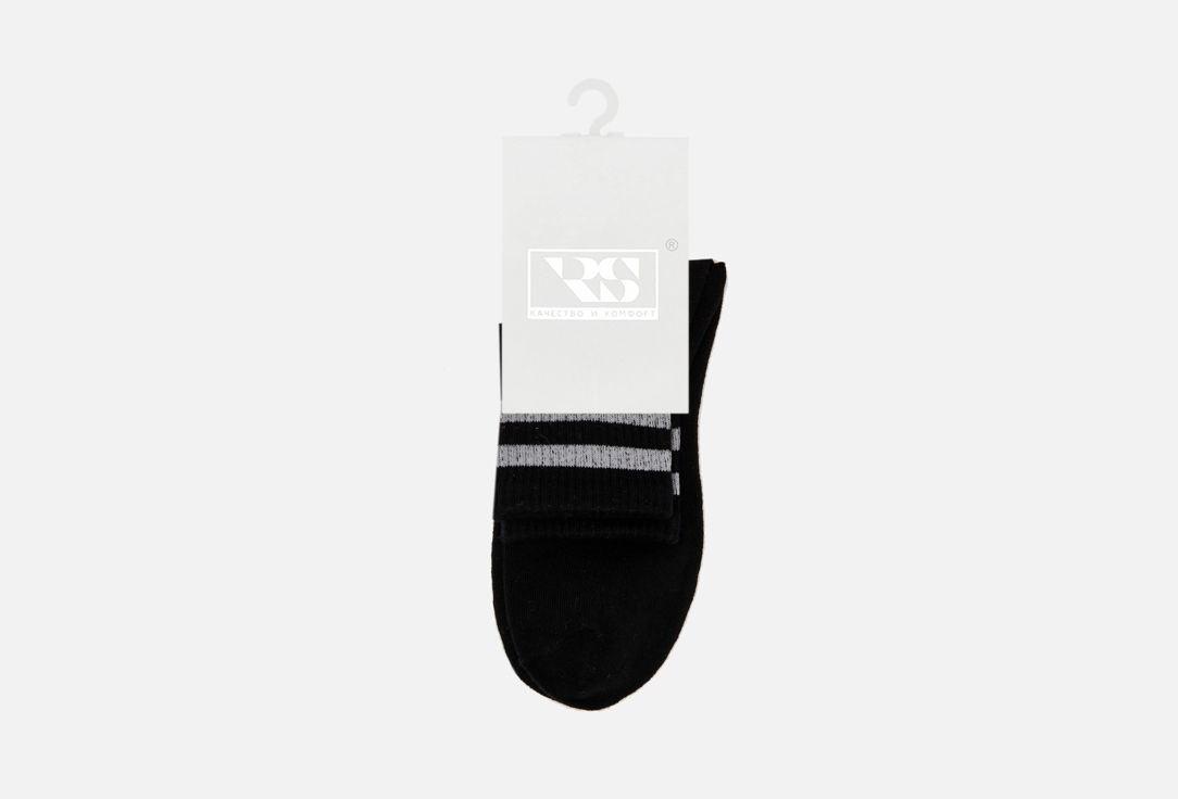 Носки женские R&S Черные серая полоска 1 пара спортивные короткие носки черные из хлопка р р 36 41 мужские женские дышащие арт lan