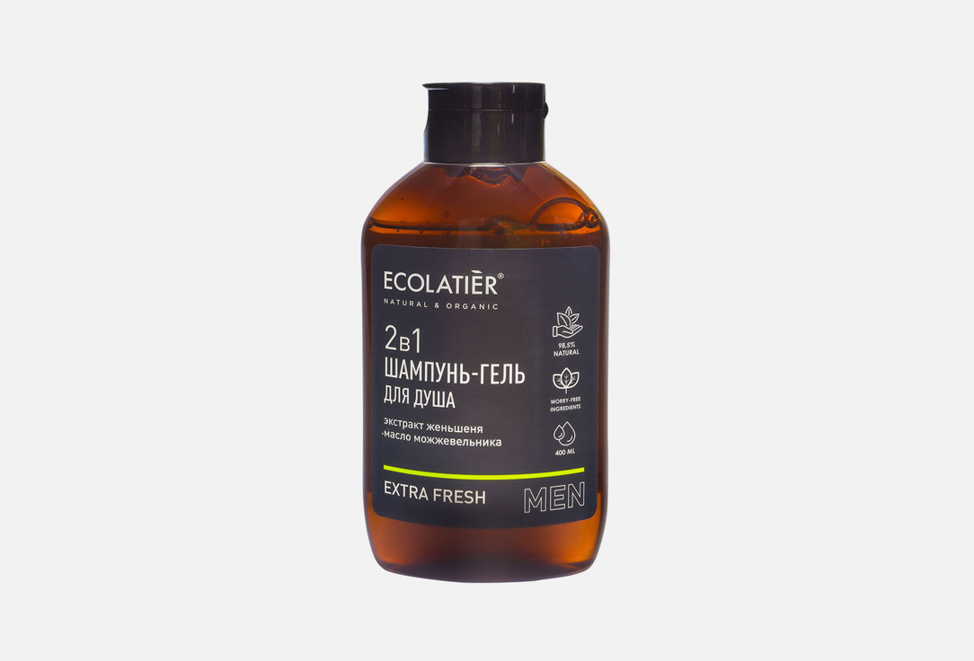 Шампунь и гель для душа ECOLATIER Men Extra fresh 400 мл
