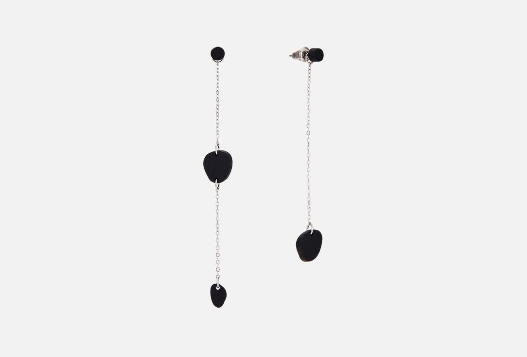 

Серьги NATURA, Drop-1-2 черный граб 2 шт