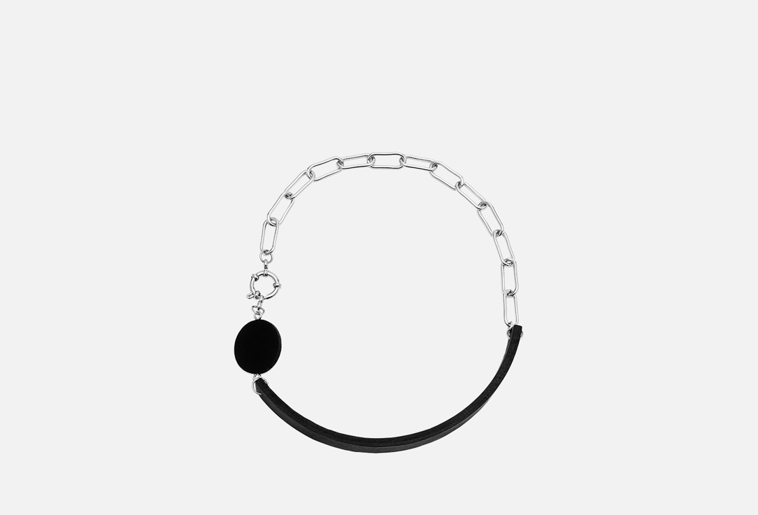 Изображение товара Чокер NATURA MAIN-11 черный граб из дерева и ювелирной стали для женщин