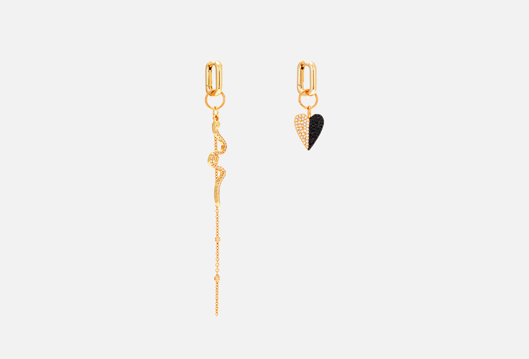 Серьги-трансформеры SENSITIVE Gold snake earrings  2 шт