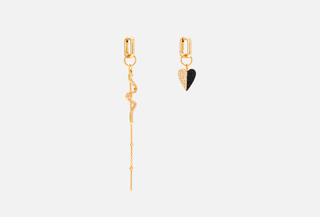 Серьги-трансформеры Sensitive gold snake earrings  