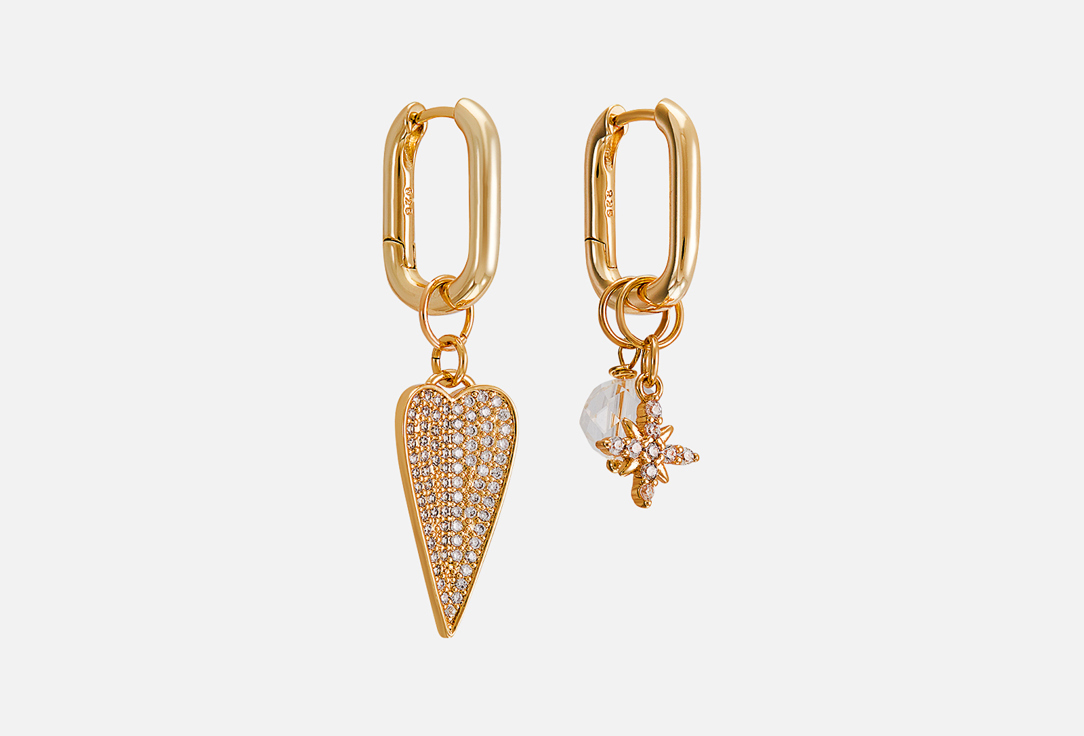 

Серьги-трансформеры SENSITIVE, Earrings with rhinestone 2 шт