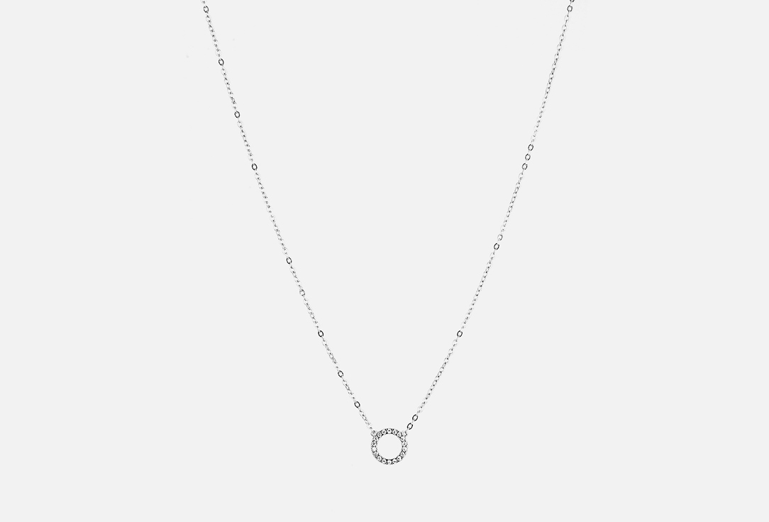 

Колье серебряное MIE, С кругом и фианитами 1 шт