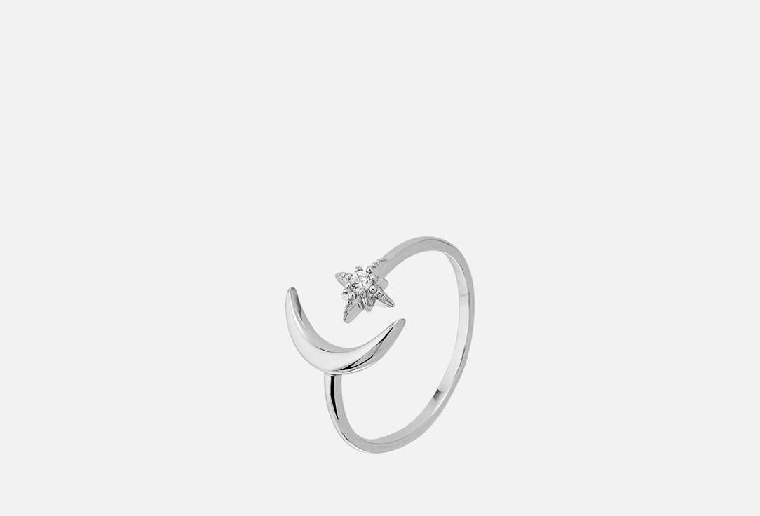 Кольцо серебряное MIE Со звездой и луной Isida 17 мл кольцо серебряное mie перо 17 размер