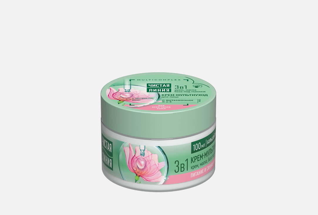 

Крем для лица ЧИСТАЯ ЛИНИЯ, Роза 100 мл