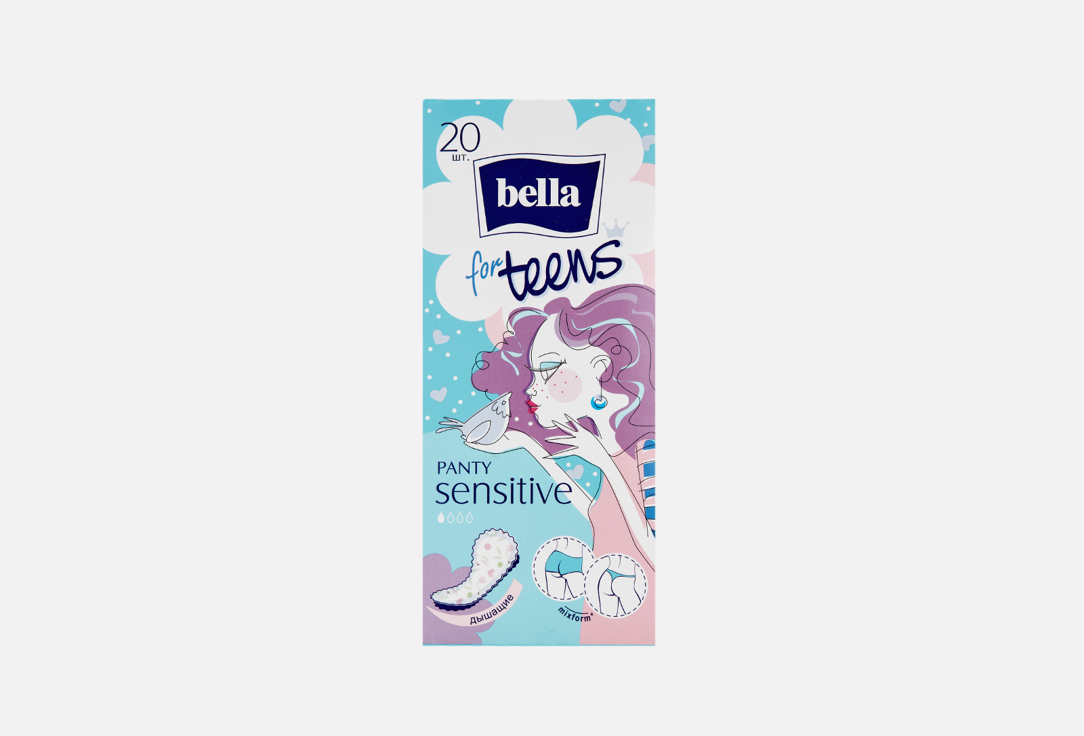 Супертонкие ежедневные прокладки BELLA Teens sensitive 20 шт прокладки ежедневные bella прокладки ежедневные ультратонкие for teens sensitive