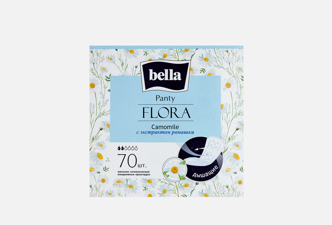 Ежедневные прокладки BELLA Camomile 70 шт прокладки гигиенические bella panty flora green tea зеленый чай 10 шт