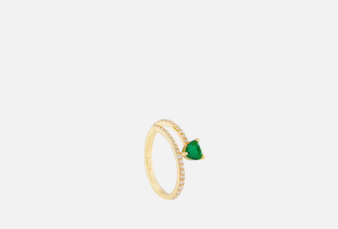 Кольцо VIVA LA VIKA Twisted Heart Ring - Green 17 мл кольцо viva la vika f ck silver 17 размер