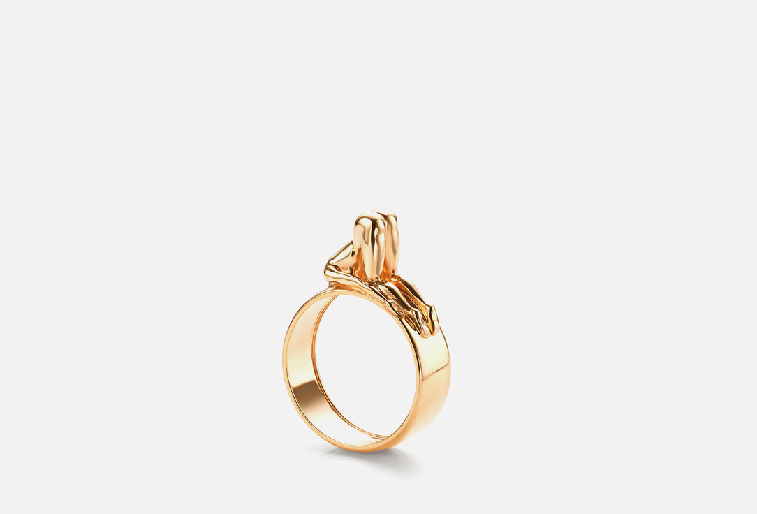 Кольцо серебряное с позолотой ACT OF LOVE Омут 18 мл кольцо минимал объёмное позолота 18 размер