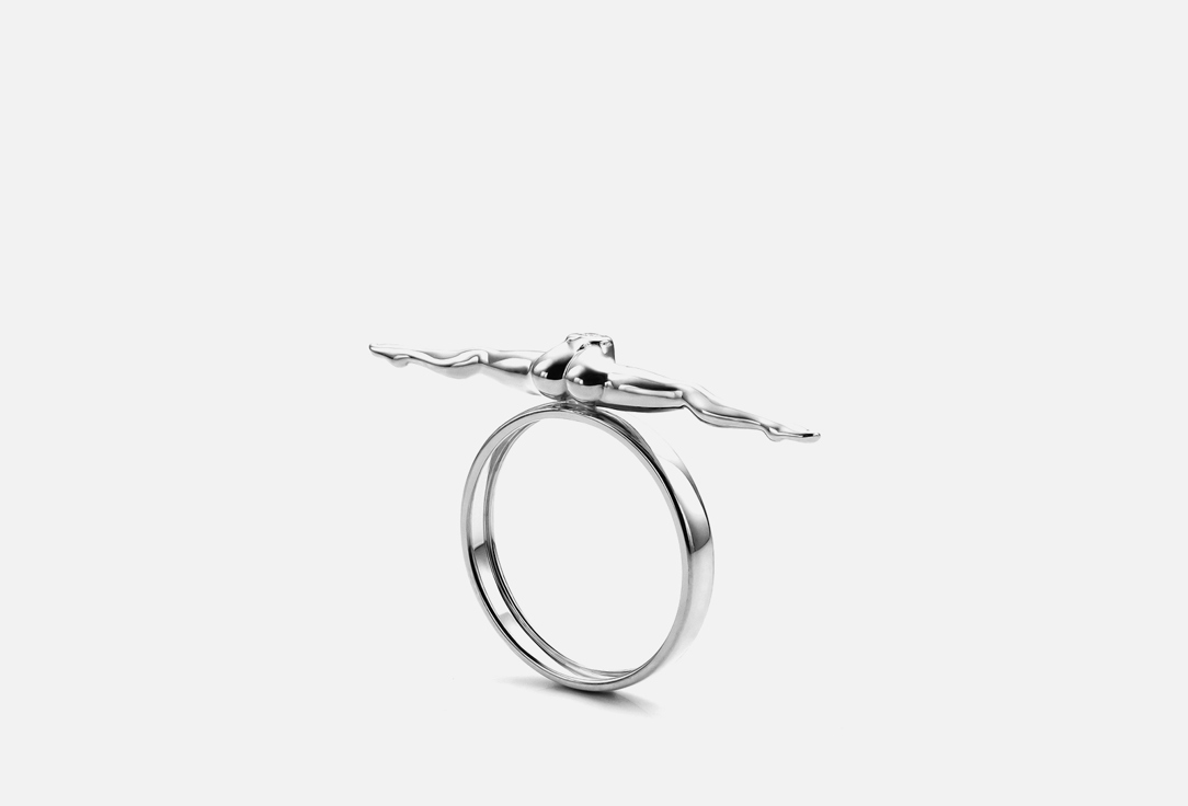 Изображение товара Кольцо серебряное с муссанитом широкой души и высокой пробы 925