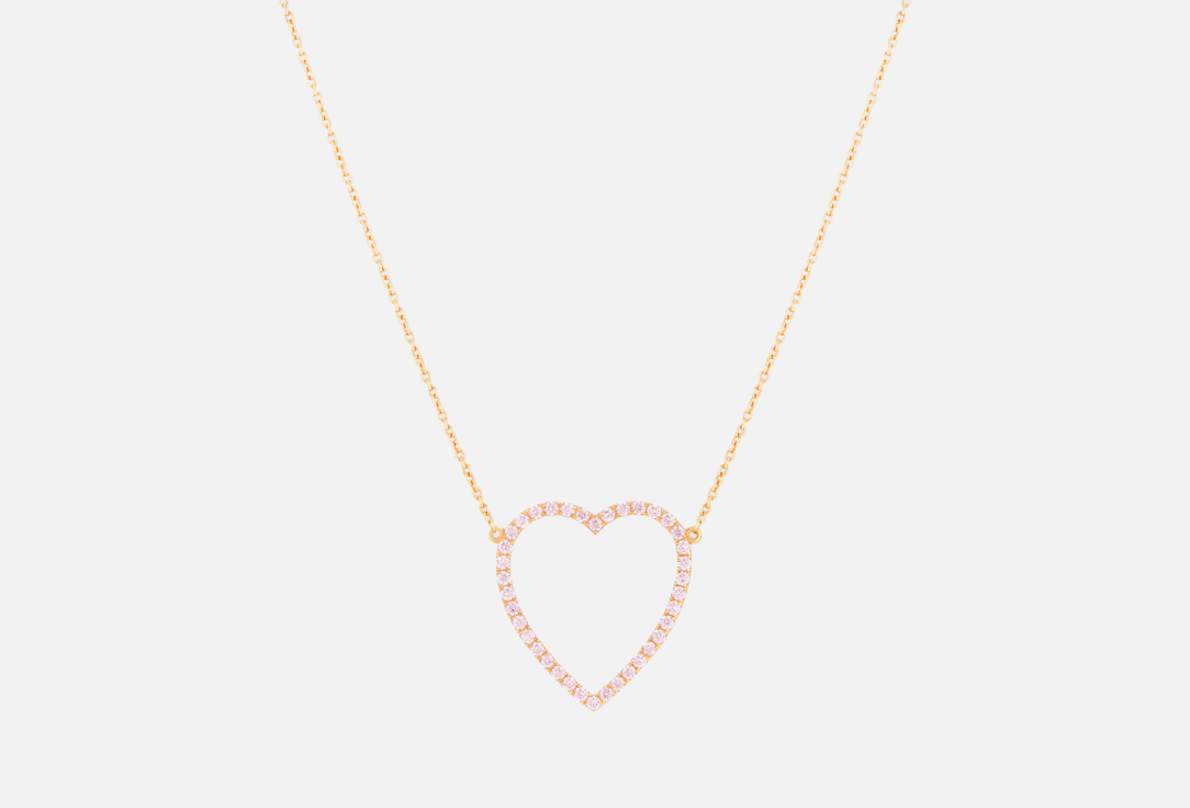 колье viva la vika gold heart necklaces crystal 1 шт Колье VIVA LA VIKA Gold Heart Pink 1 шт