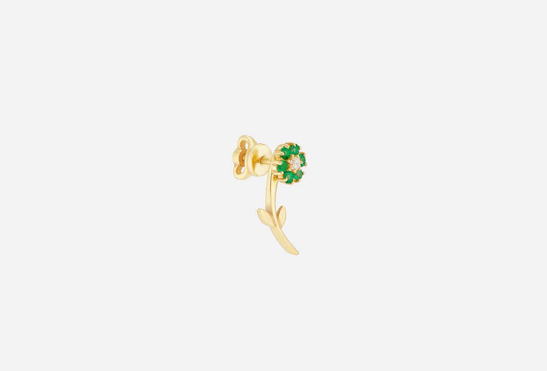 Моносерьга VIVA LA VIKA Gold Flower Green 4 шт viva la vika моносерьга emerald and diamond chain earring