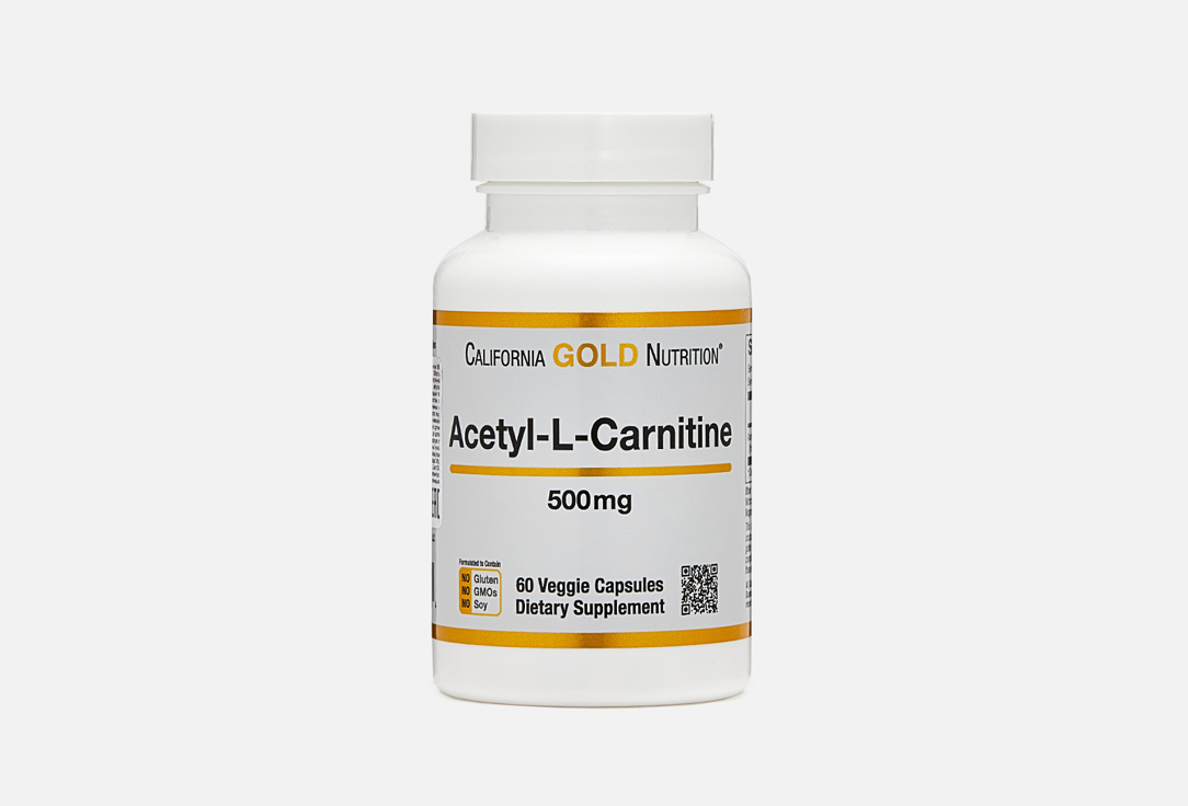 Биологически активная добавка CALIFORNIA GOLD NUTRITION Acetyl-l-carnitine 500 мг в капсулах 60 шт vplab nutrition l carnitine concentrate 1000 мл тропические фрукты