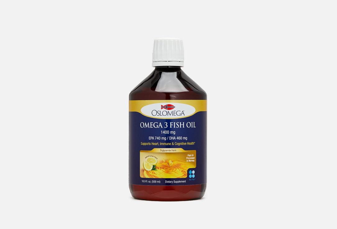 Биологически активная добавка OSLOMEGA OMEGA 3 500 мл norwegian fish oil детский витамин d3 baby spray 400 ме 3 20 мл norwegian fish oil витамины