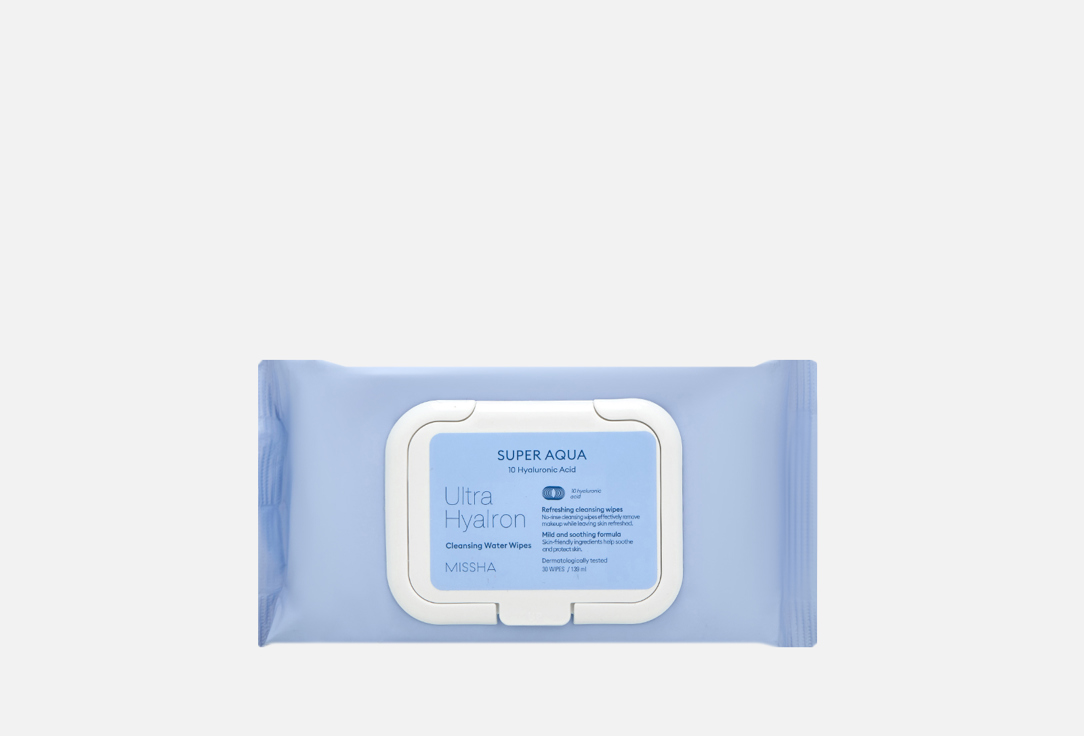 Салфетки для умывания и снятия макияжа MISSHA Super Aqua Ultra Hyalron Cleansing Water Wipes 30 шт
