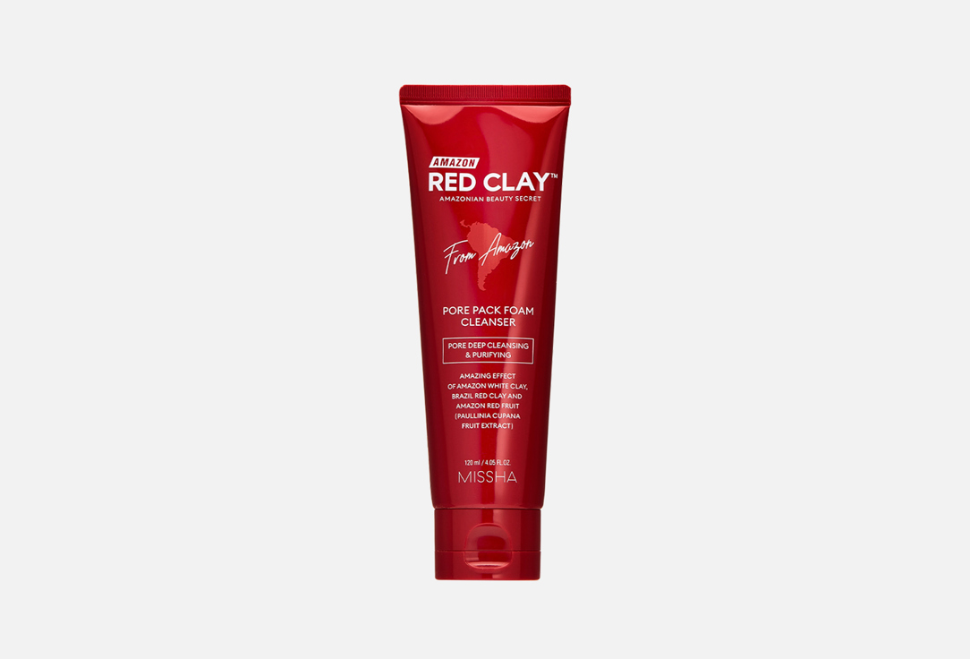 missha amazon red clay pore pack foam cleanser Пенка для умывания и очищения пор с амазонской глиной MISSHA Amazon Red Clay Pore Pack Foam Cleanser 120 мл