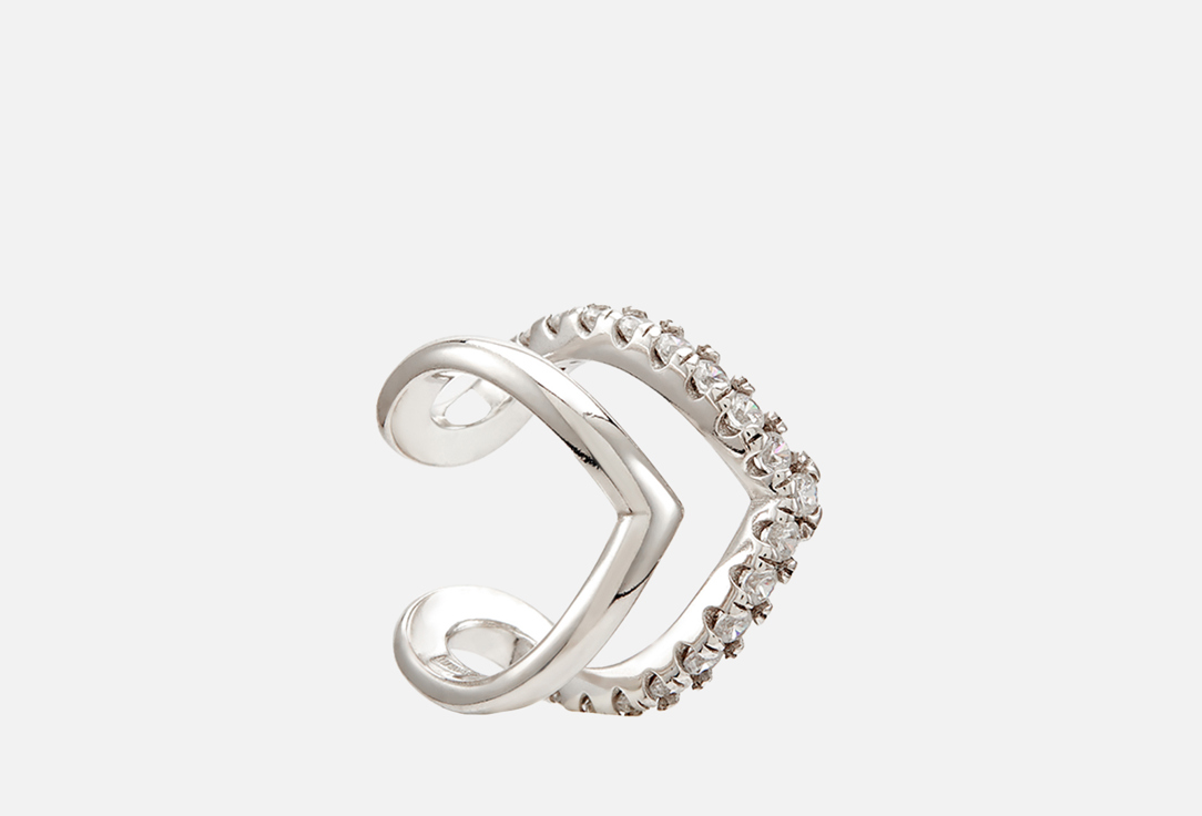 

Кафф серебряный MIE, С фианитами 1 шт