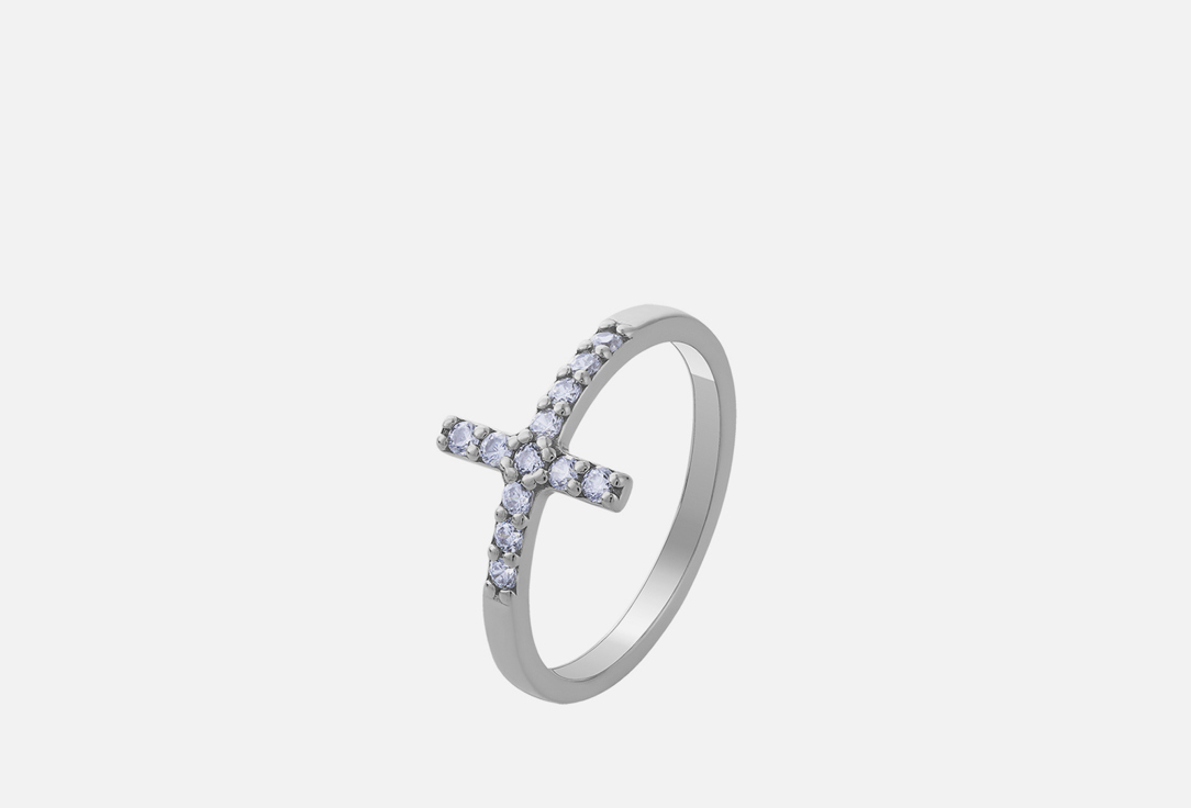 кольцо серебряное mie позолоченное с фианитами 17 размер Кольцо серебряное MIE С фианитами в форме креста 17 мл