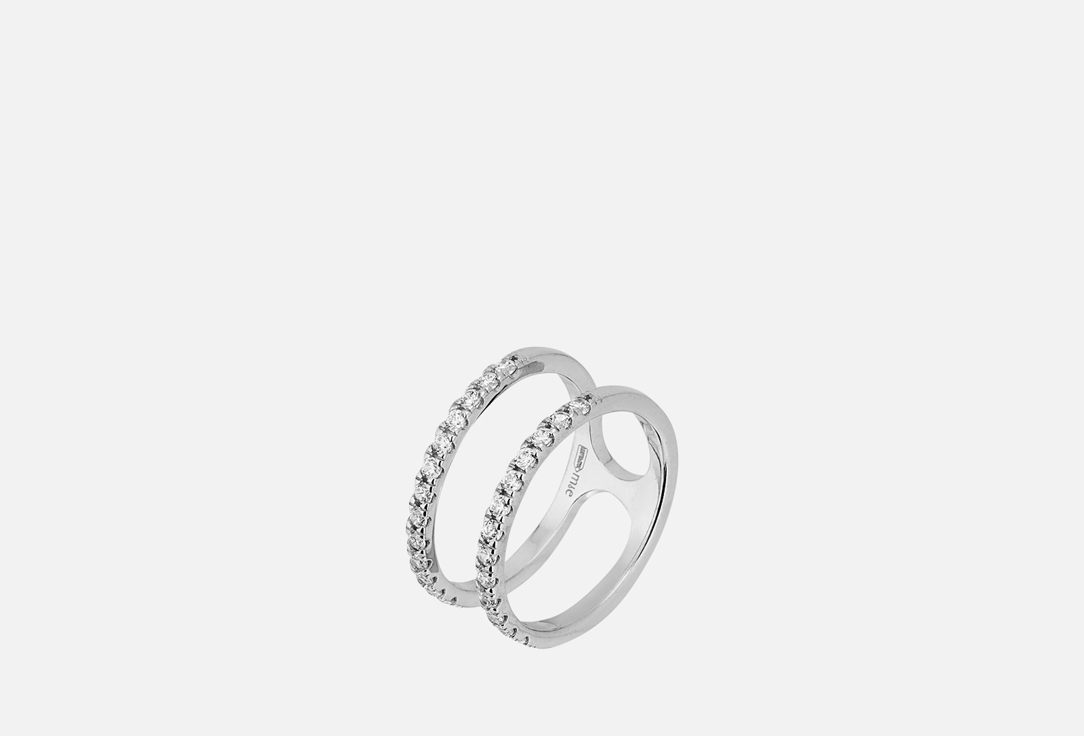 Кольцо серебряное MIE Двойное с фианитами 18 мл кольцо серебряное mie с цепями 18 размер