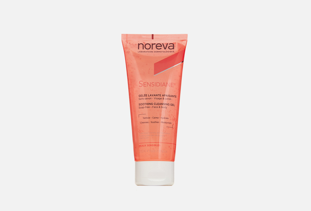 noreva hexaphane fortyfying soothing shampoo Смягчающий и очищающий гель для лица и тела NOREVA SENSIDIANE 200 мл