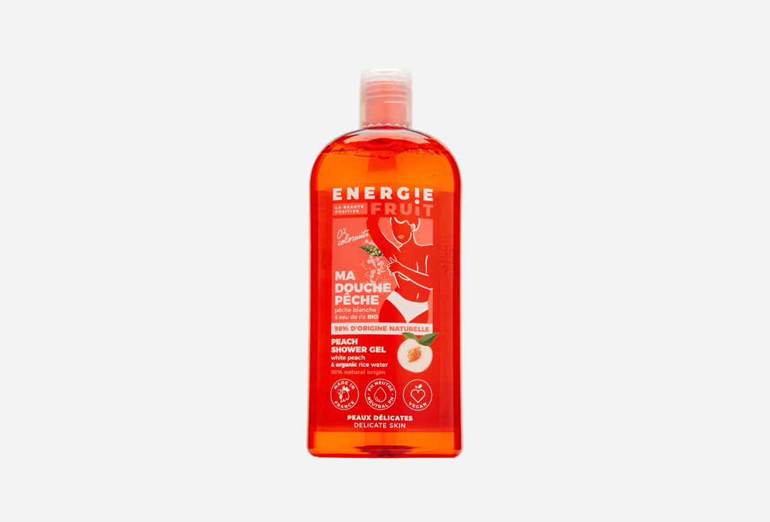 Гель для душа ENERGIE FRUIT White peach & organic rice water 500 мл парафин 500мл арт 11 персик