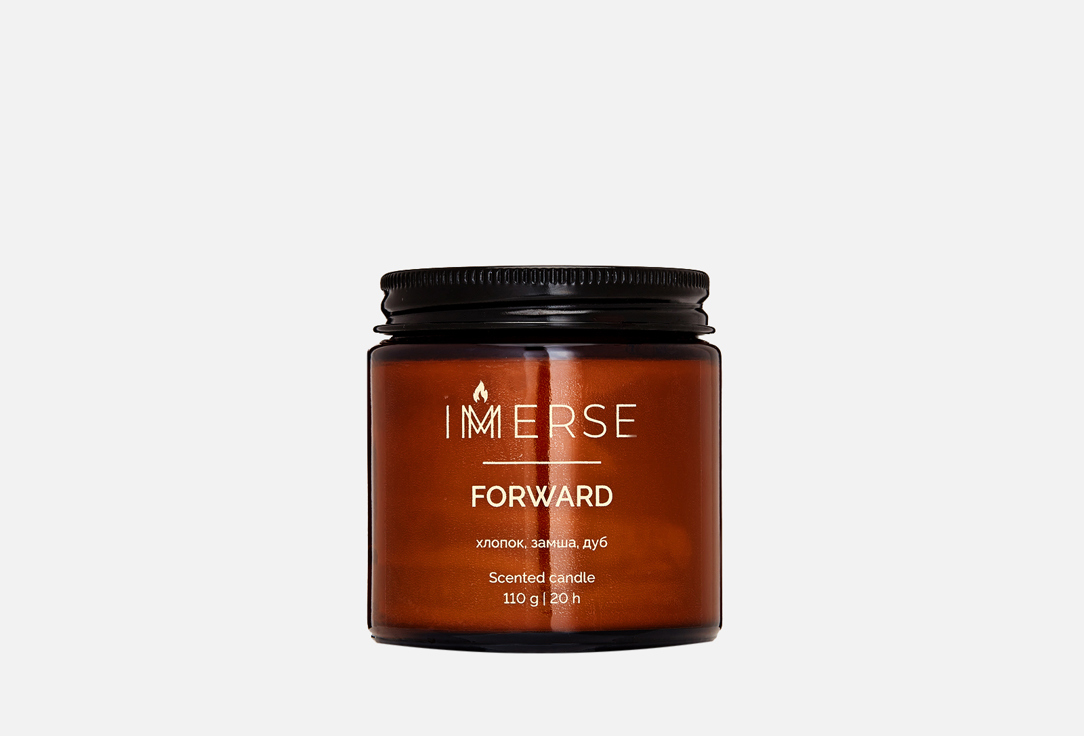 Изображение товара Ароматическая свеча IMMERSE FORWARD с древесными нотами 110 мл для уюта