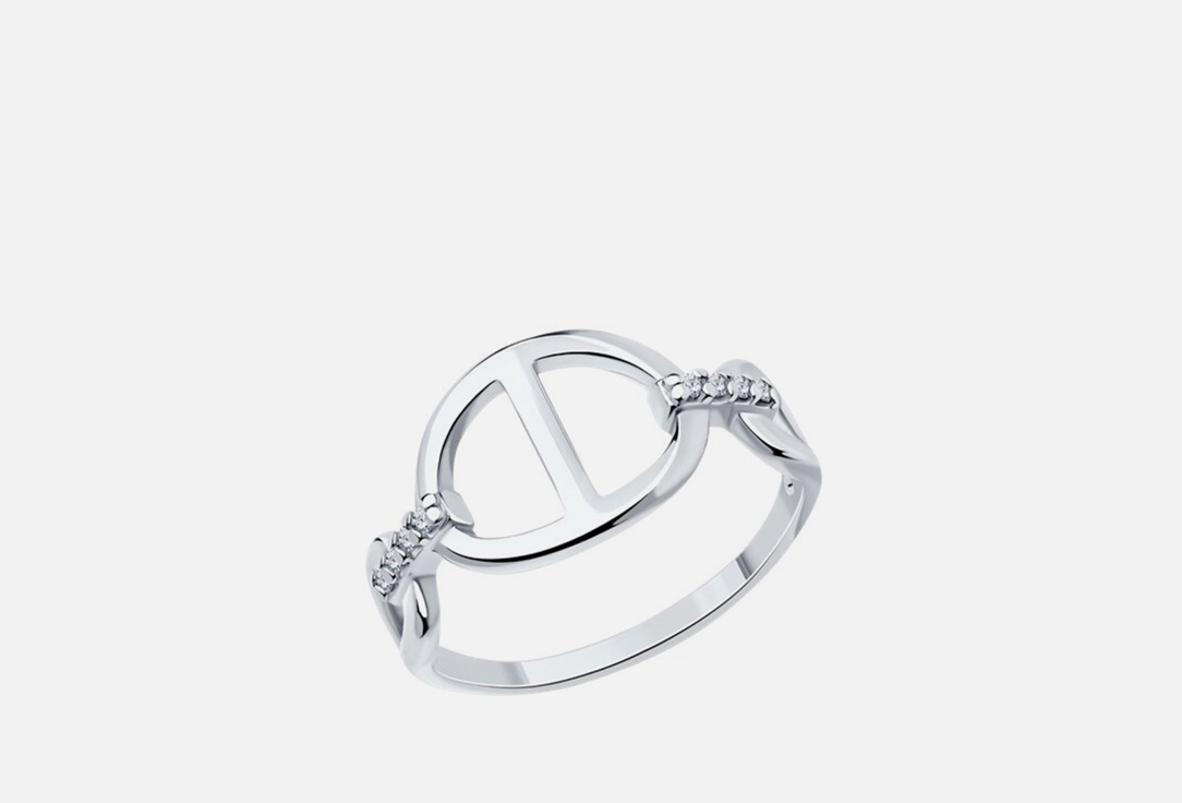 Кольцо серебряное SOKOLOV С фианитами 17 мл серебряное кольцо с натуральным апатитом коллекция муза покрытие палладий размер 17
