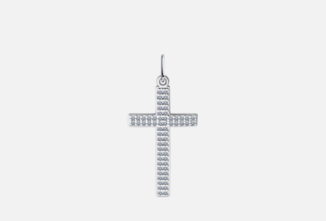 Крест серебряный SOKOLOV С фианитами 1 шт серебряный крест с бесцветными фианитами 0800237 00775