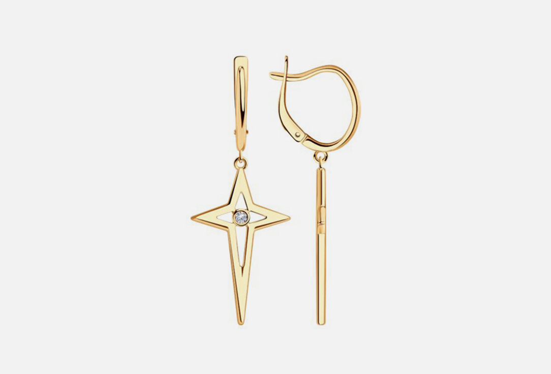 Изображение товара Серьги серебряные с позолотой SOKOLOV с фианитами