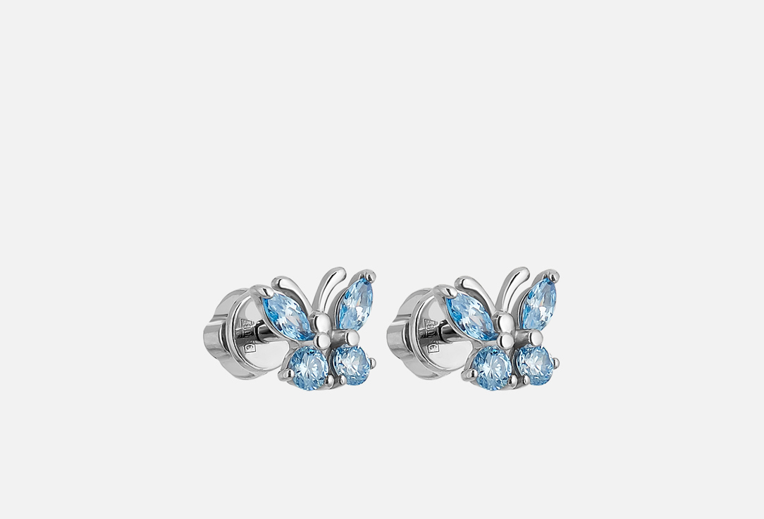 

Серьги-пусеты серебряные SOKOLOV, С фианитами 2 шт