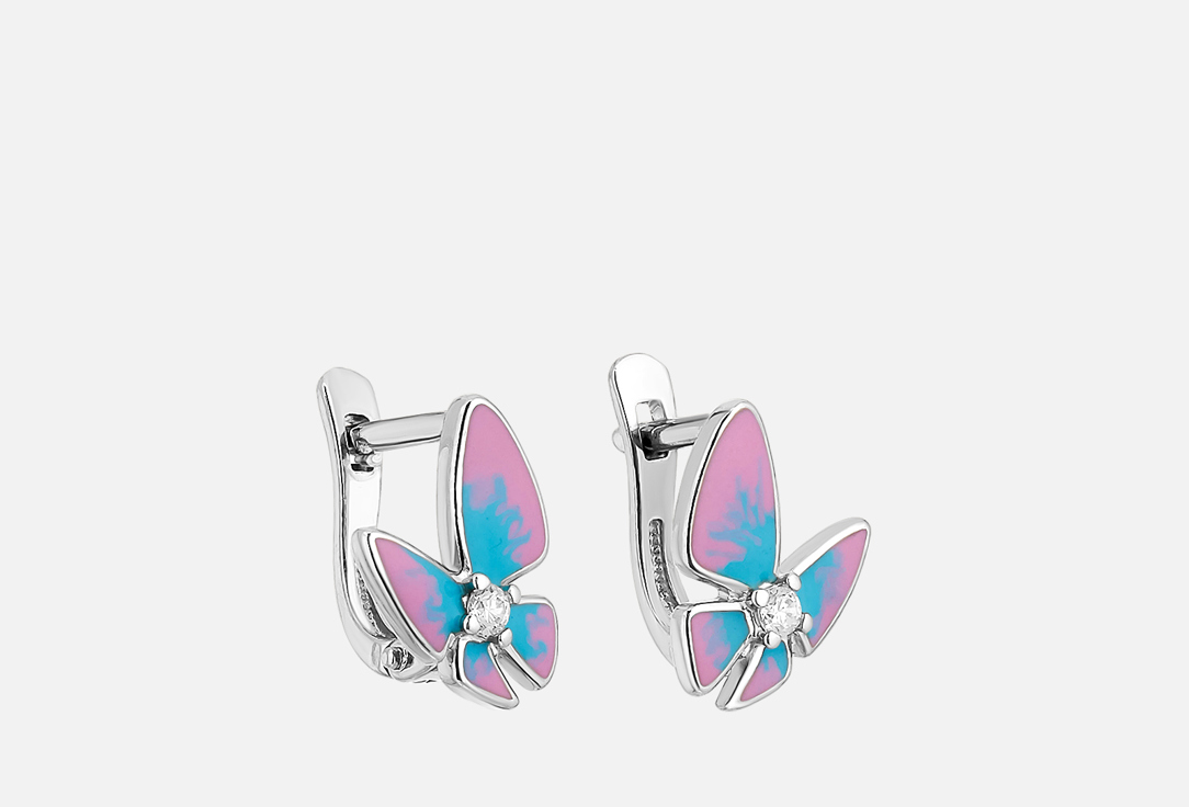 Изображение товара Серьги серебряные SOKOLOV с эмалью и фианитами