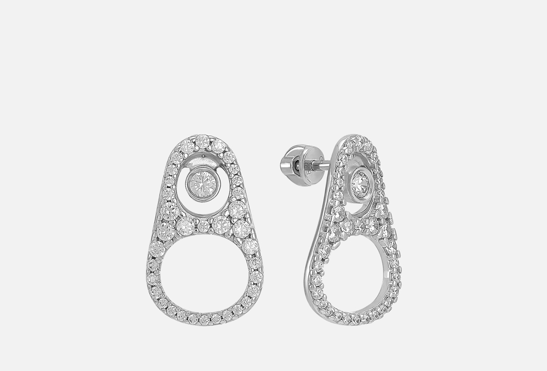 

Серьги серебряные SOKOLOV, С фианитами 2 шт