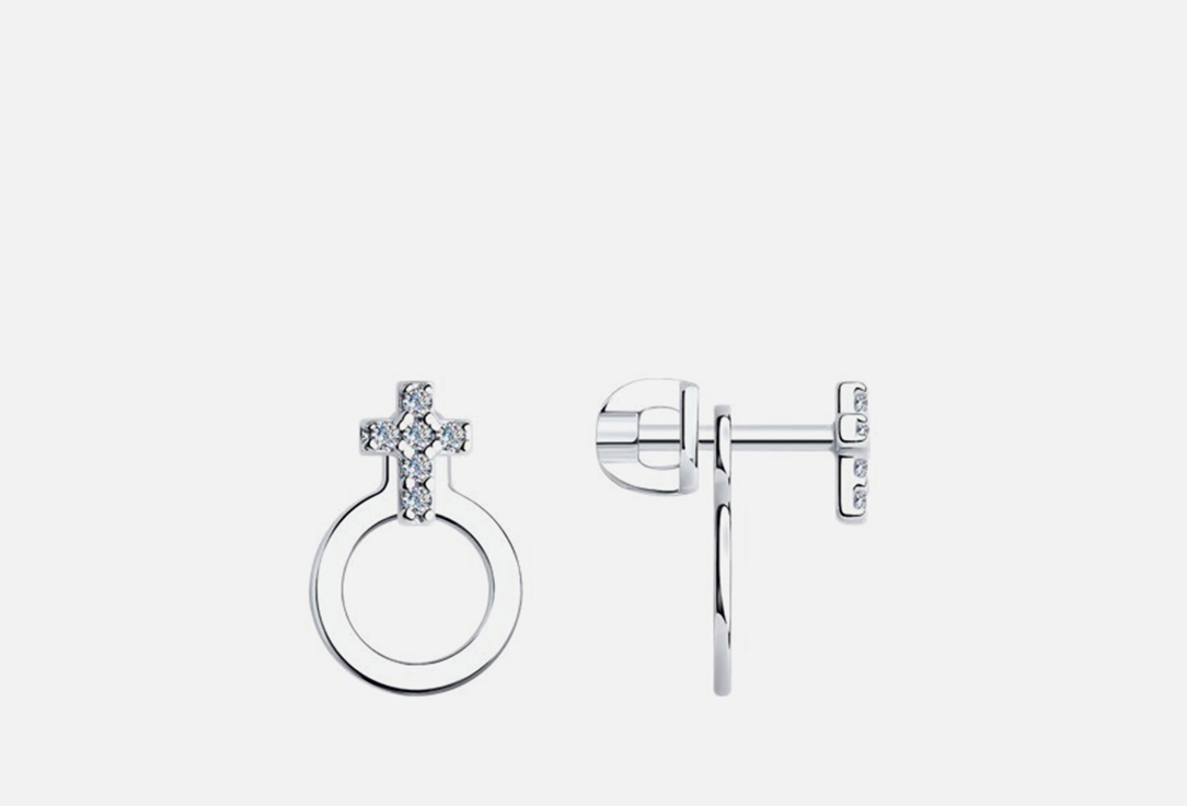 Изображение товара Серьги серебряные SOKOLOV с фианитами для женщин стильное украшение