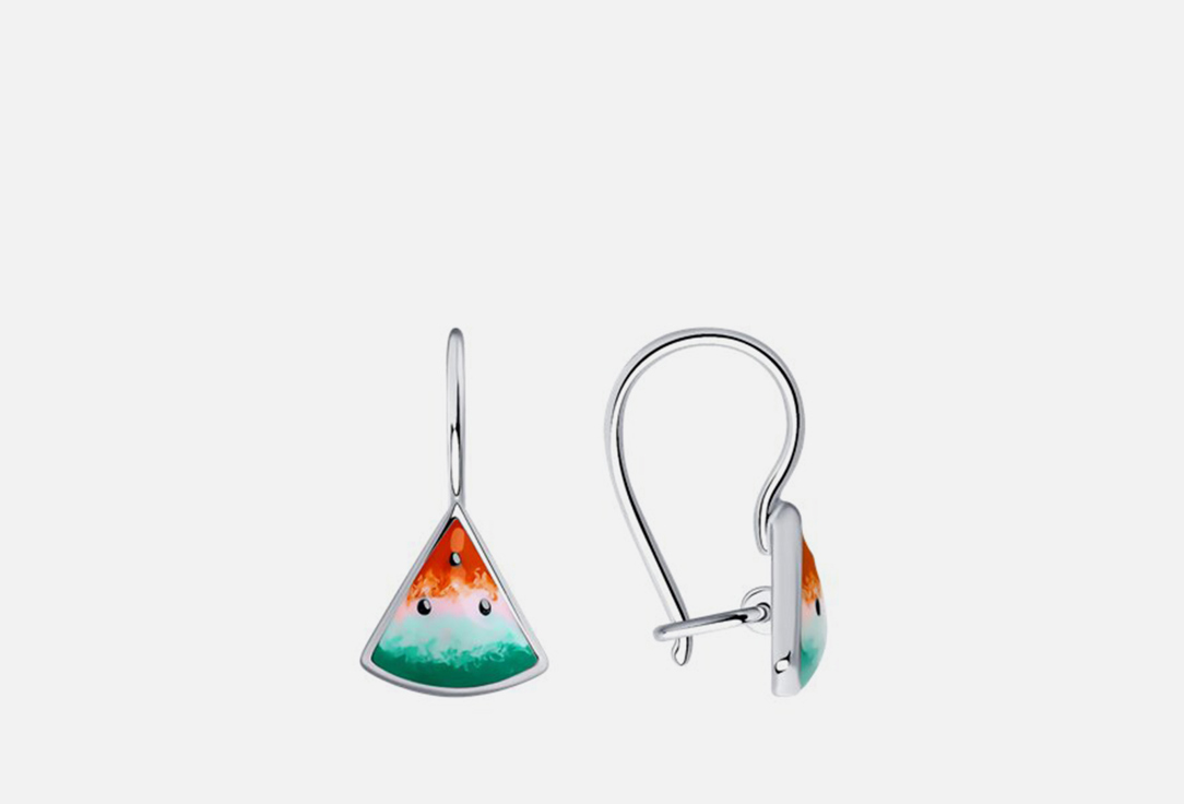 Изображение товара Серьги серебряные Diamant с эмалью