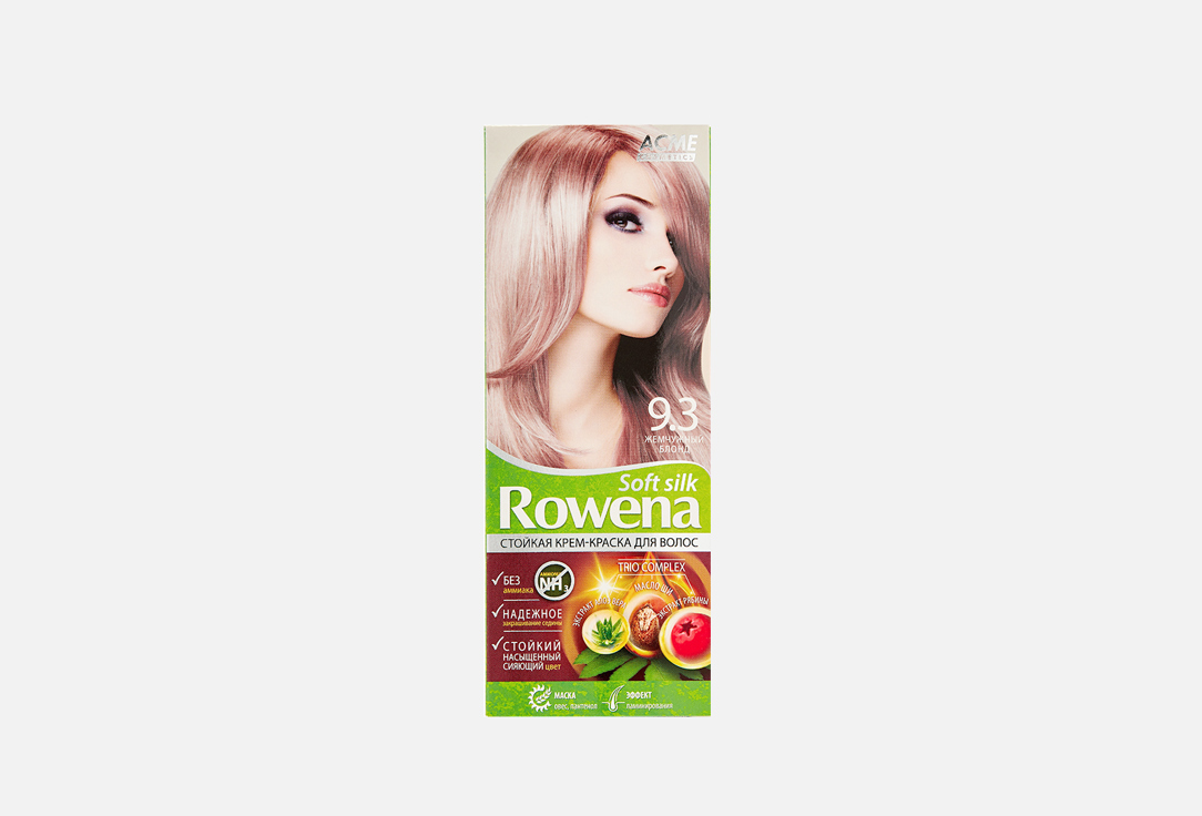 Стойкая крем-краска для волос ACME cosmetics Rowena Soft Silk 9.3, Жемчужный блондин