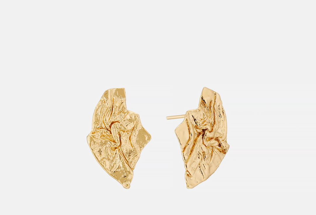 Серьги позолоченные Ringstone Gold-plated asymmetric earrings  