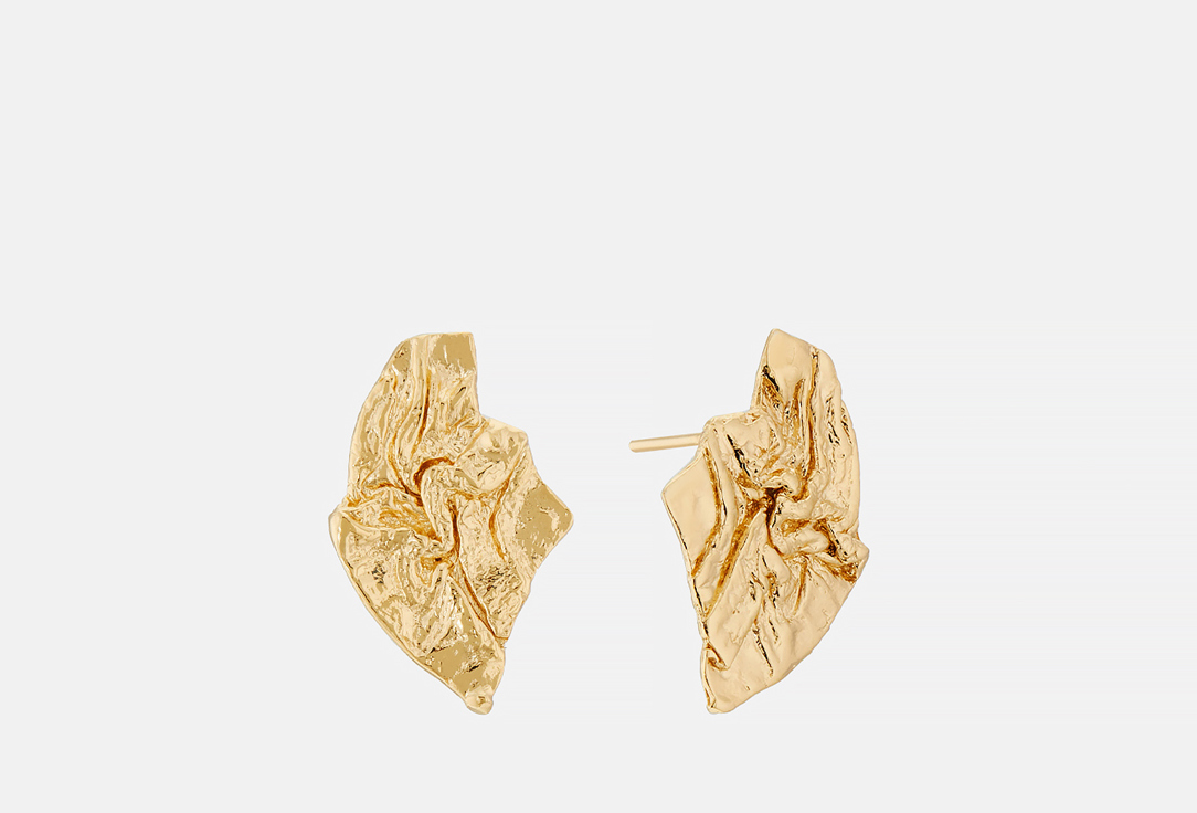 Серьги позолоченные Ringstone Gold-plated asymmetric earrings  