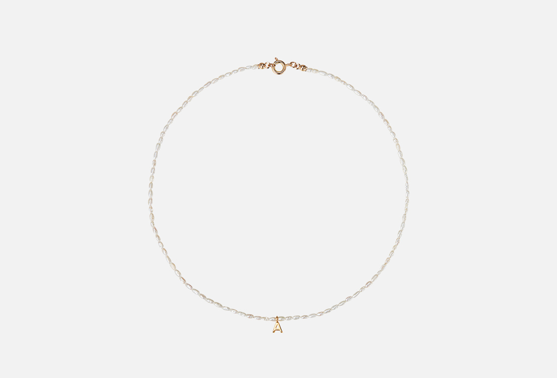 ringstone ожерелье из бирюзы с барочной жемчужиной Жемчужное ожерелье RINGSTONE Pearl necklace with a gilded letter A 1 шт