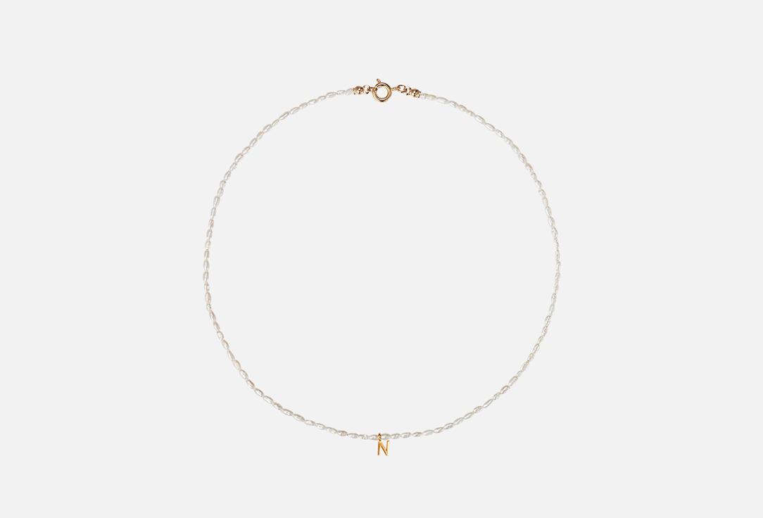ringstone ожерелье из бирюзы с барочной жемчужиной Жемчужное ожерелье RINGSTONE Pearl necklace with a gilded letter N 1 шт