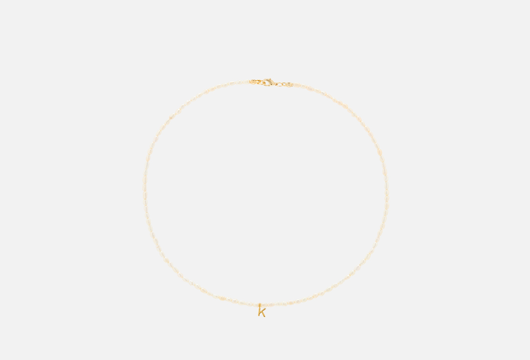Жемчужное ожерелье RINGSTONE Pearl necklace with a gilded letter K 1 шт