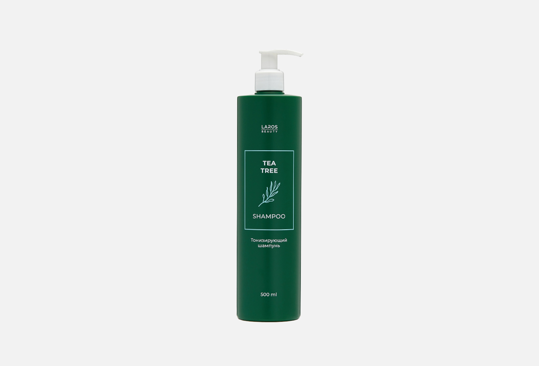 Тонизирующий шампунь для волос LAROS BEAUTY Tea tree shampoo 500 мл увлажняющий шампунь для волос laros beauty 11pm hydrate 500 мл