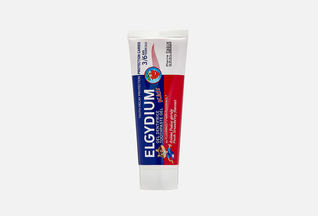паста зубная против зубного налета anti plaque elgydium эльгидиум 50мл Зубная паста-гель для детей ELGYDIUM Kids Fresh Strawberry 50 мл