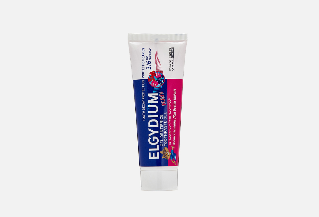 Зубная гель-паста для детей ELGYDIUM Kids Red Berries 50 мл паста зубная с индикацией зубного налёта plaque disclosing elgydium эльгидиум 50мл