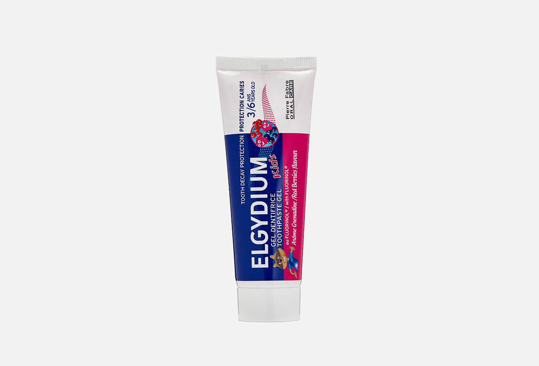 паста зубная против зубного налета anti plaque elgydium эльгидиум 50мл Зубная гель-паста для детей ELGYDIUM Kids Red Berries 50 мл