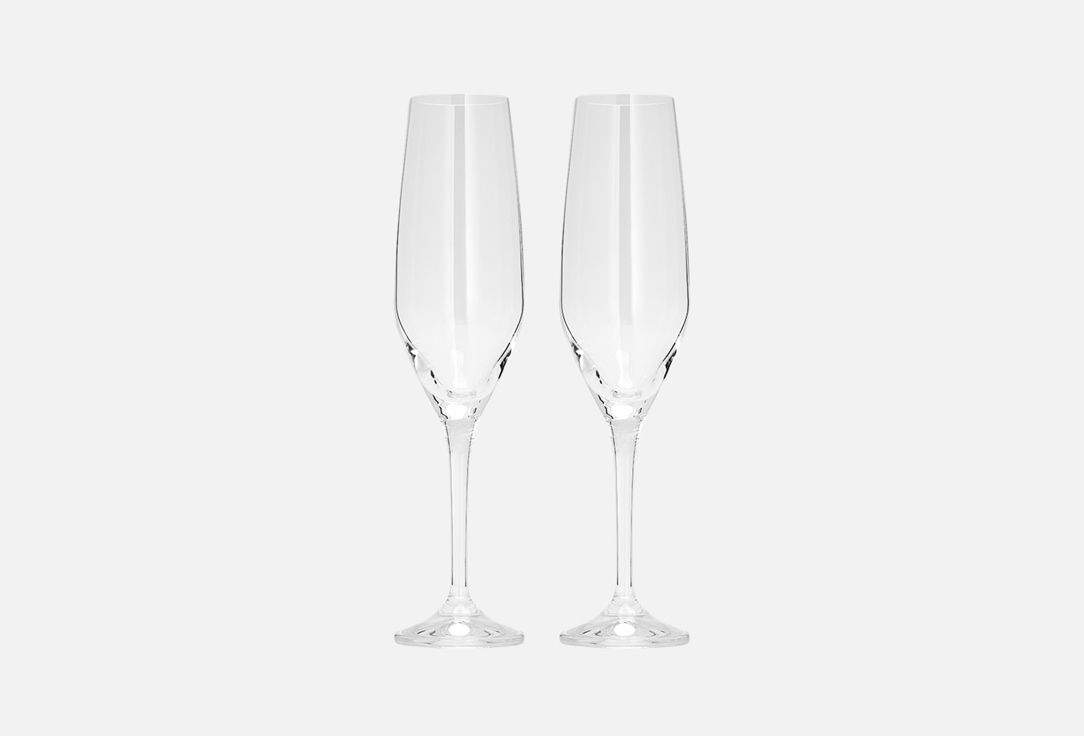Набор бокалов для шампанского CRYSTALEX Аморосо, 200 мл 2 шт набор бокалов crystalex турбуленция без декора 2шт 570мл вино стекло