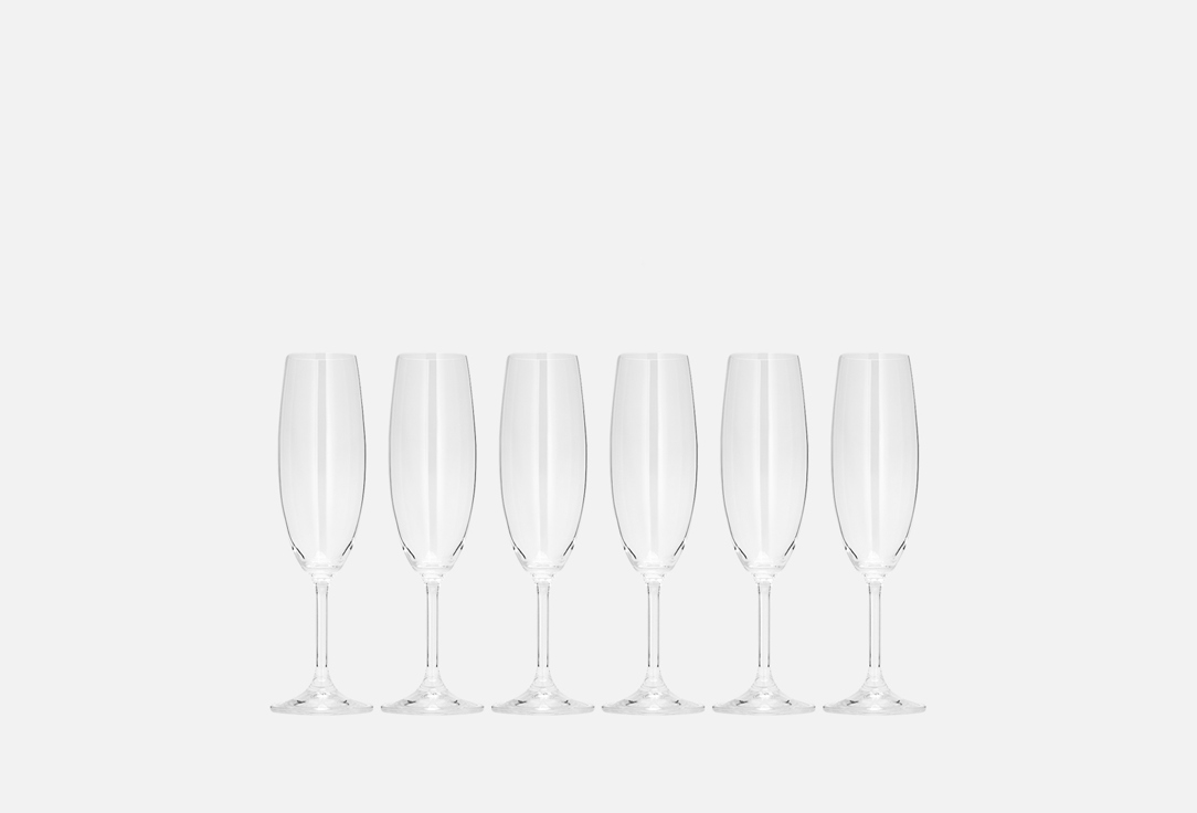Набор бокалов для шампанского CRYSTALEX Лара, 220 мл 6 шт цена и фото