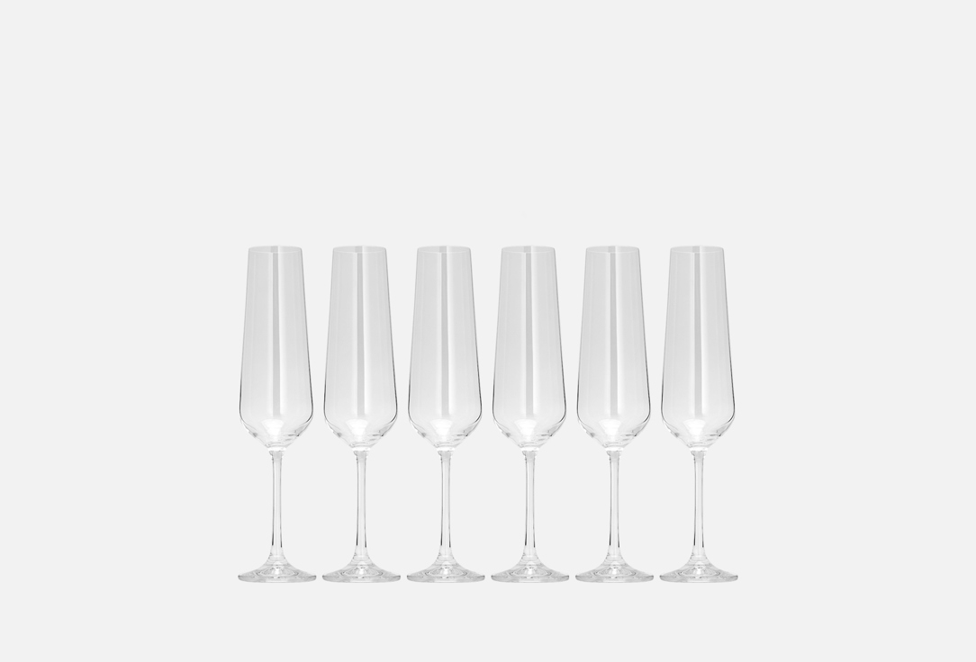 Набор бокалов для шампанского CRYSTALEX Сандра 6 шт набор рюмок crystalex сандра 65 мл 6 шт цвет фиолетовый