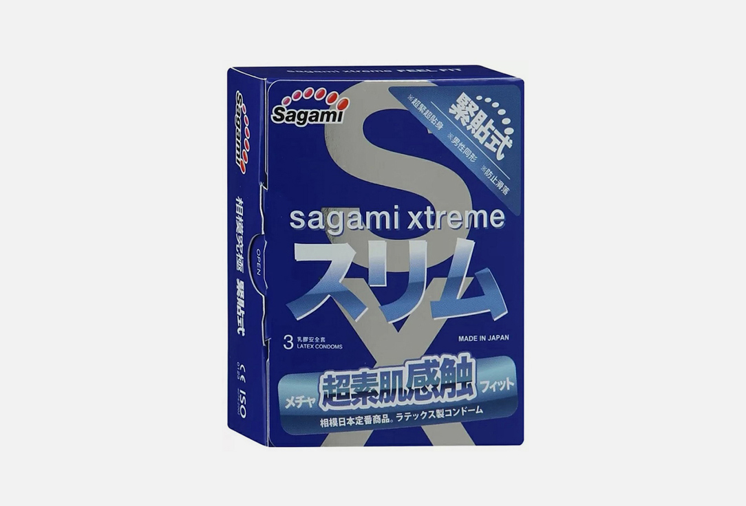 Изображение товара Презервативы Sagami Xtreme Feel Fit - анатомическая форма, текстурированные, розовые, 185 мм